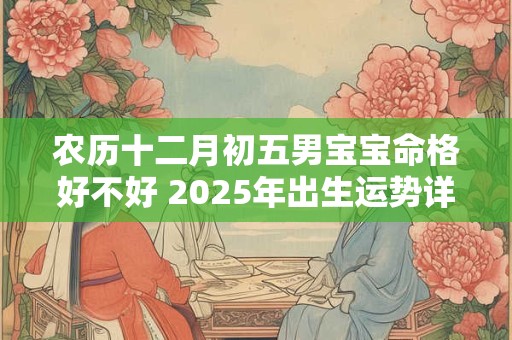 农历十二月初五男宝宝命格好不好 2025年出生运势详解