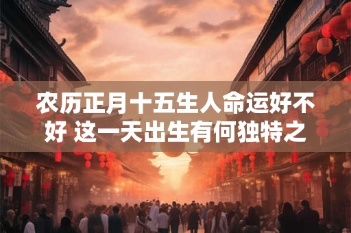 农历正月十五生人命运好不好 这一天出生有何独特之处