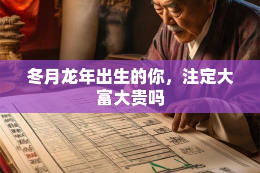冬月龙年出生的你，注定大富大贵吗