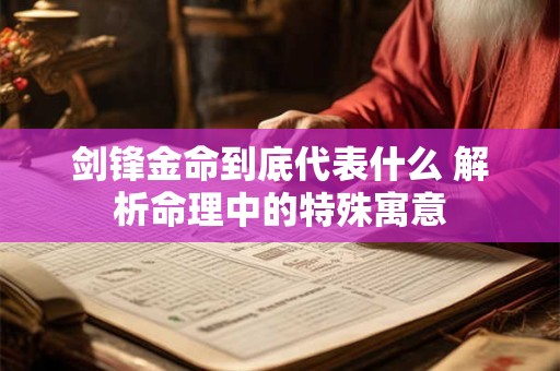 剑锋金命到底代表什么 解析命理中的特殊寓意