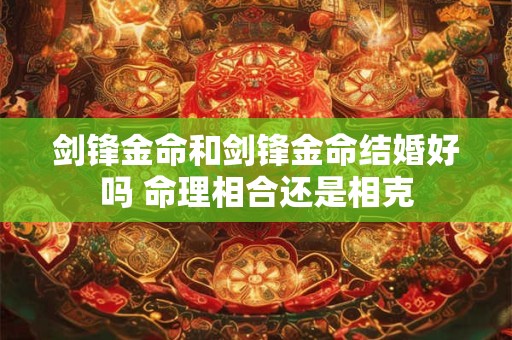 剑锋金命和剑锋金命结婚好吗 命理相合还是相克