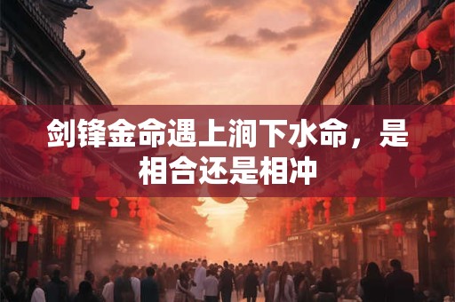 剑锋金命遇上涧下水命，是相合还是相冲