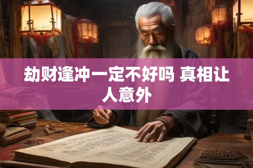 劫财逢冲一定不好吗 真相让人意外