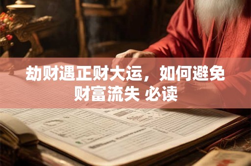 劫财遇正财是否注定不顺 命理如何化解