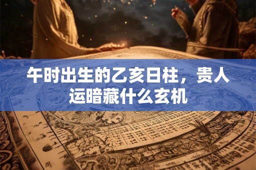 午时出生的乙亥日柱，贵人运暗藏什么玄机