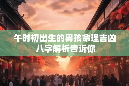 午时初出生的男孩命理吉凶 八字解析告诉你