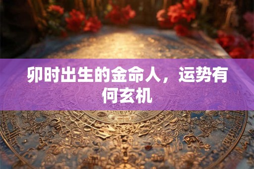 卯时出生的金命人，运势有何玄机