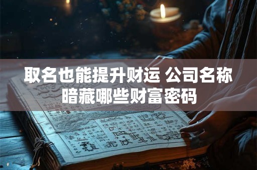 取名也能提升财运 公司名称暗藏哪些财富密码