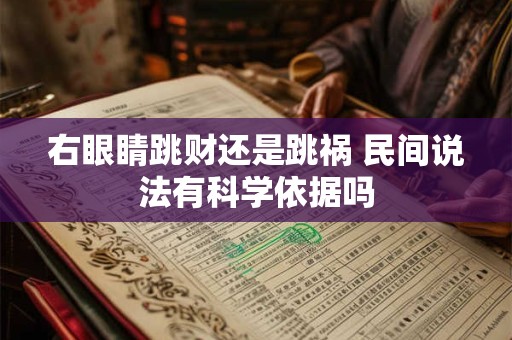 右眼睛跳财还是跳祸 民间说法有科学依据吗
