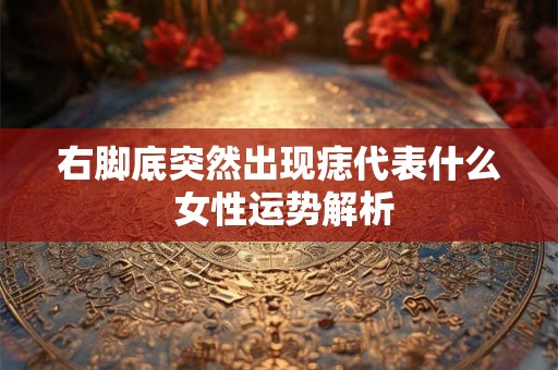 右脚心长痣的女人命运如何 痣的位置暗藏玄机