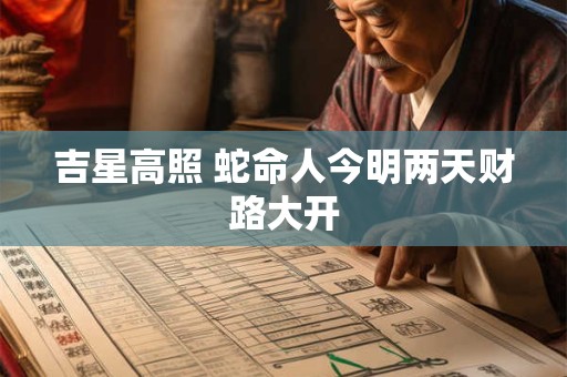吉星高照 蛇命人今明两天财路大开