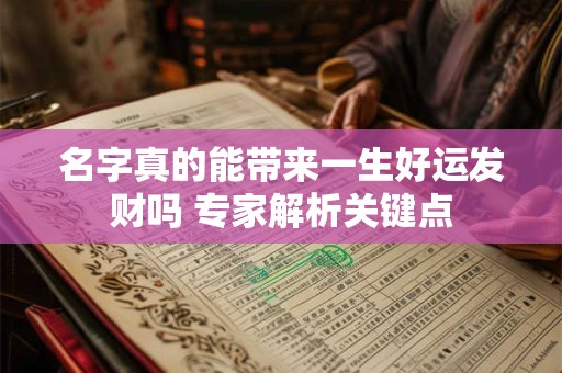 名字真的能带来一生好运发财吗 专家解析关键点
