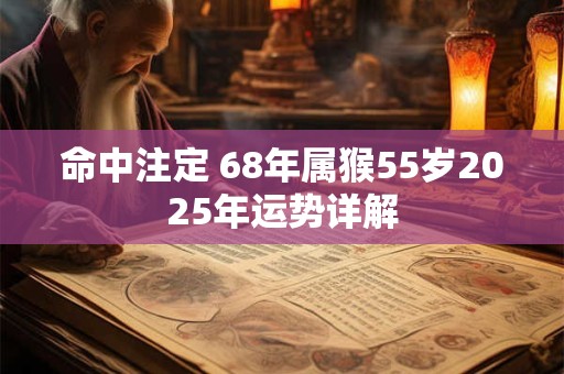 命中注定 68年属猴55岁2025年运势详解