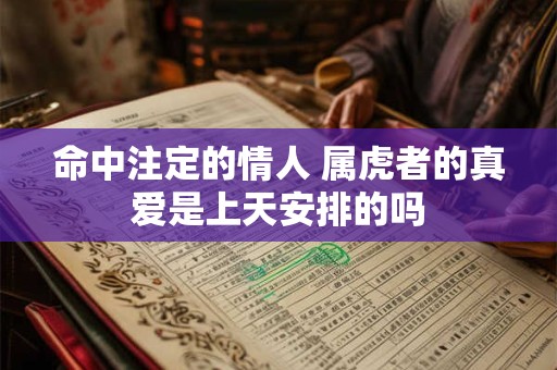 命中注定的情人 属虎者的真爱是上天安排的吗