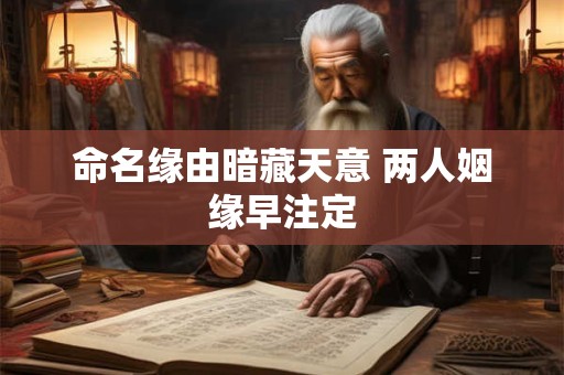 命名缘由暗藏天意 两人姻缘早注定