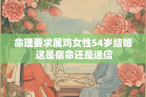 命理要求属鸡女性54岁结婚 这是宿命还是迷信