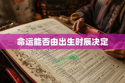 命运能否由出生时辰决定