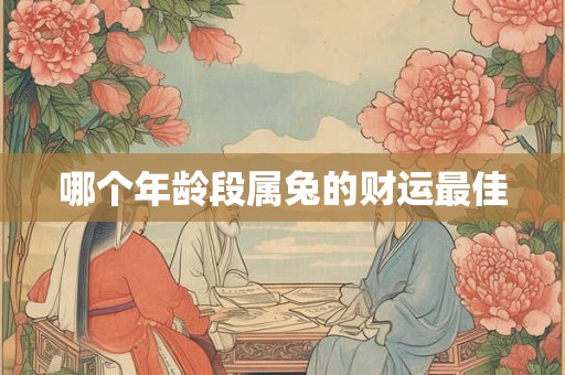 哪个年龄段属兔的财运最佳
