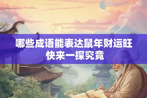 哪些成语能表达鼠年财运旺 快来一探究竟