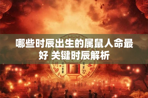 哪些时辰出生的属鼠人命最好 关键时辰解析