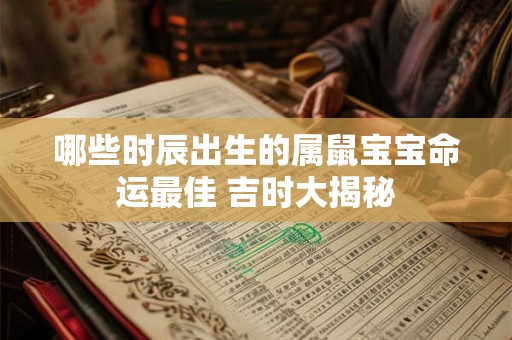 哪些时辰出生的属鼠宝宝命运最佳 吉时大揭秘