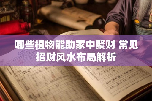 哪些植物能助家中聚财 常见招财风水布局解析