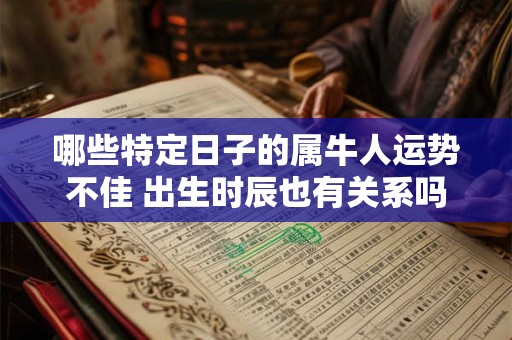 哪些特定日子的属牛人运势不佳 出生时辰也有关系吗
