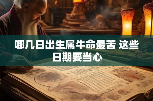 哪几日出生属牛命最苦 这些日期要当心