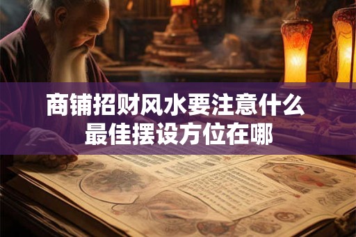 商铺招财风水要注意什么 最佳摆设方位在哪