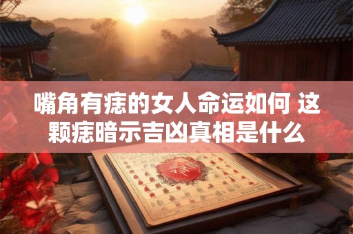 嘴角的痣是福是祸 从痣相图解看男人一生的运势走向