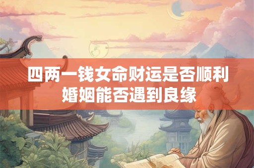 四两一钱女命财运是否顺利 婚姻能否遇到良缘
