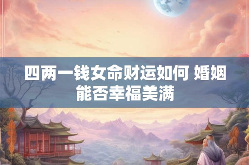 四两一钱女命财运如何 婚姻能否幸福美满