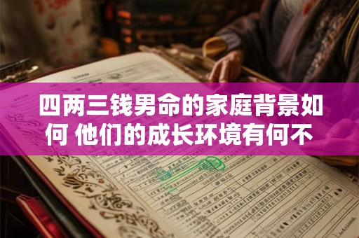 四两三钱男命的家庭背景如何 他们的成长环境有何不同