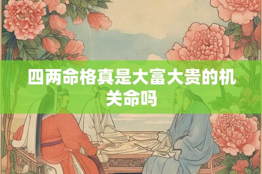 四两命格真是大富大贵的机关命吗