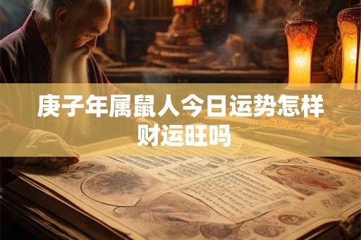 庚子年属鼠人今日运势怎样 财运旺吗