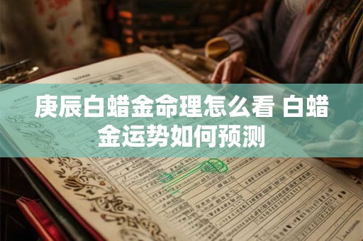 庚辰白蜡金命理怎么看 白蜡金运势如何预测