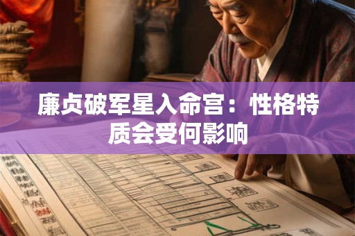 廉贞破军星入命宫：性格特质会受何影响