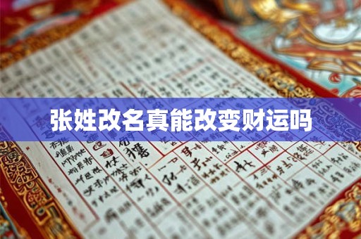 张姓改名真能改变财运吗
