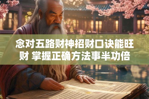 念对五路财神招财口诀能旺财 掌握正确方法事半功倍