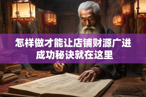 怎样做才能让店铺财源广进 成功秘诀就在这里
