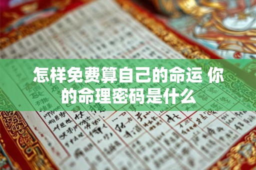 怎样免费算自己的命运 你的命理密码是什么