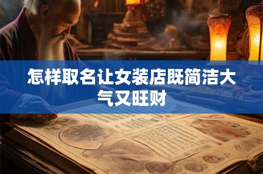 怎样取名让女装店既简洁大气又旺财