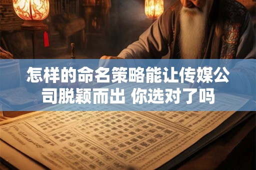 怎样的命名策略能让传媒公司脱颖而出 你选对了吗