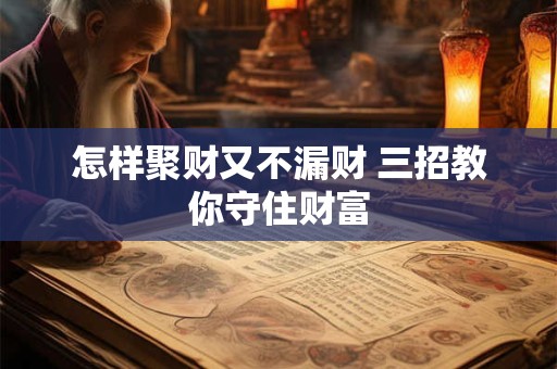 怎样聚财又不漏财 三招教你守住财富