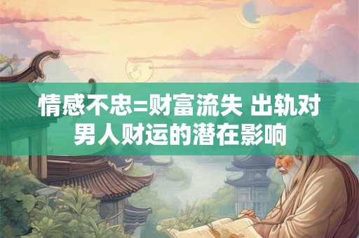 情感不忠=财富流失 出轨对男人财运的潜在影响