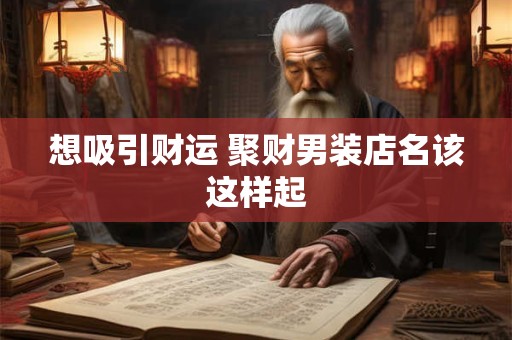 详细阅读:想吸引财运 聚财男装店名该这样起 想吸引财运 聚财男装店名该这样起