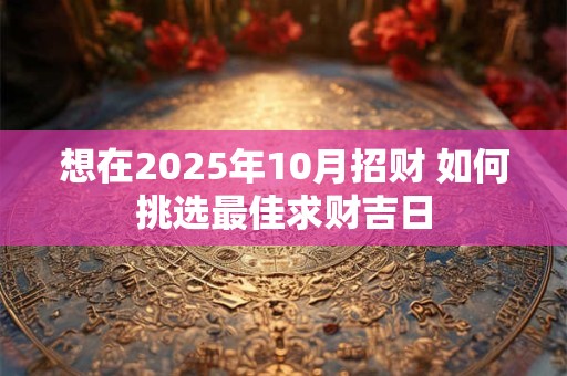 想在2025年10月招财 如何挑选最佳求财吉日