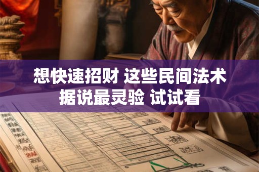 想快速招财 这些民间法术据说最灵验 试试看