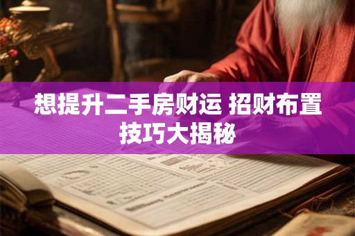 想提升二手房财运 招财布置技巧大揭秘