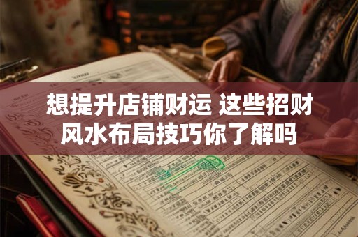 想提升店铺财运 这些招财风水布局技巧你了解吗
